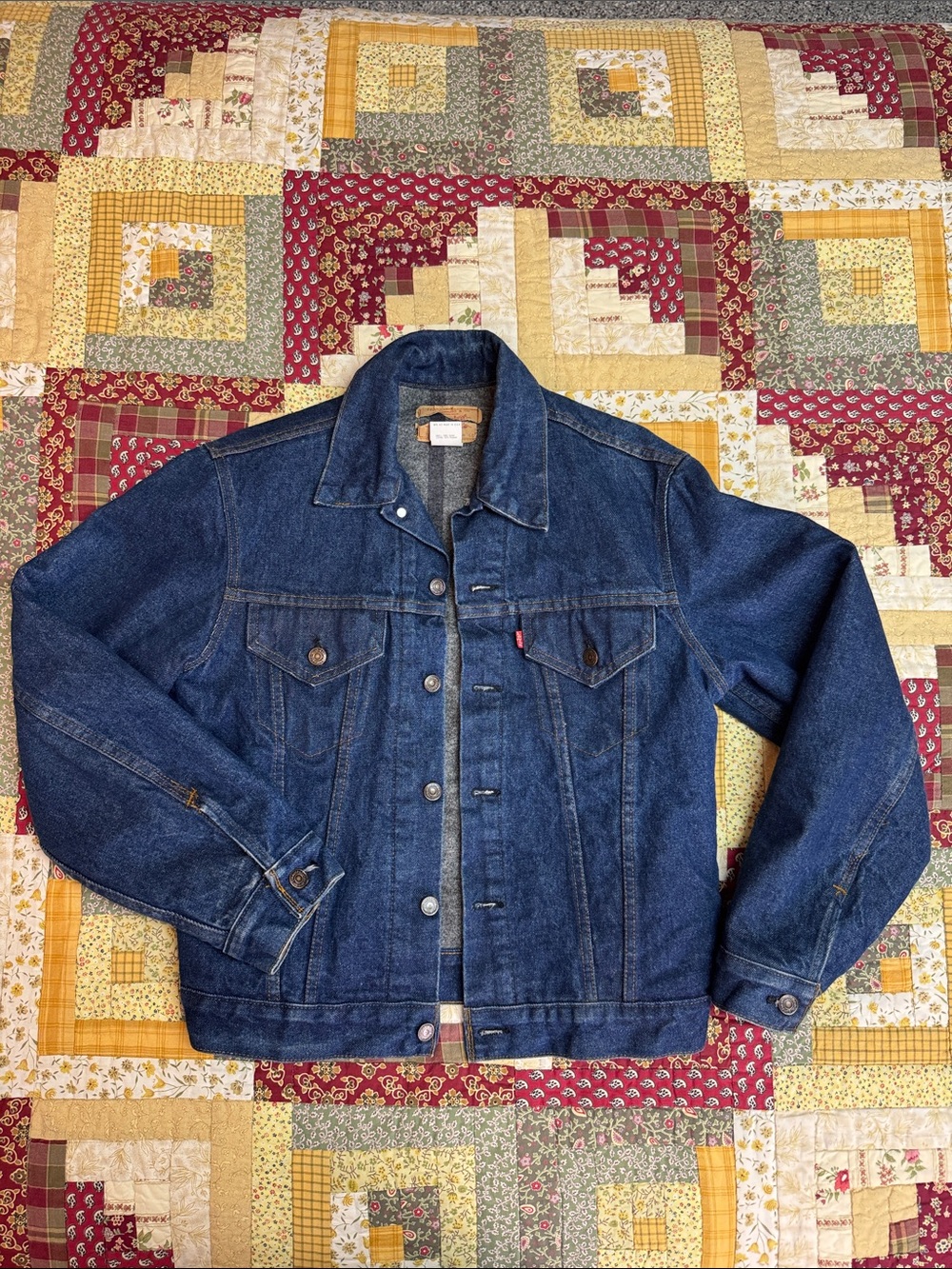 Levi's VTG Dark Blue Denim Trucker Jacket with Saddle Blanket Lining